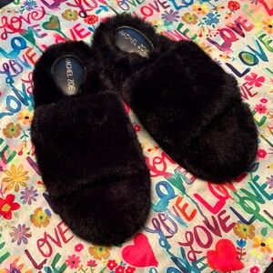 Rachel Zoe Plush Black Women's Slippers size M